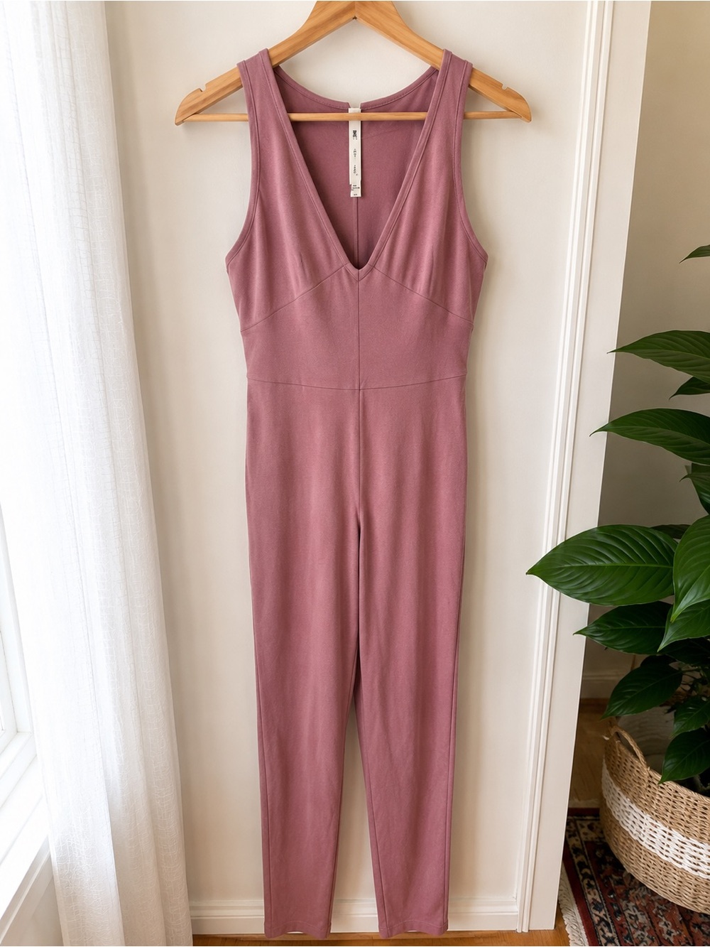 Babaton Dusty Mauve Sleeveless V-Neck Jumpsuit